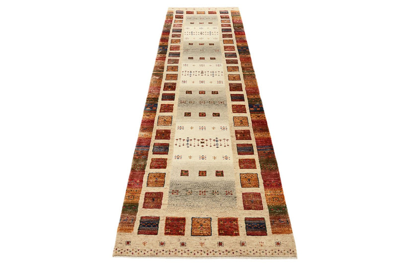 Tapis de couloir Tapis Gabbeh - Loribaft Indus - 298 x 84 cm - multicolore