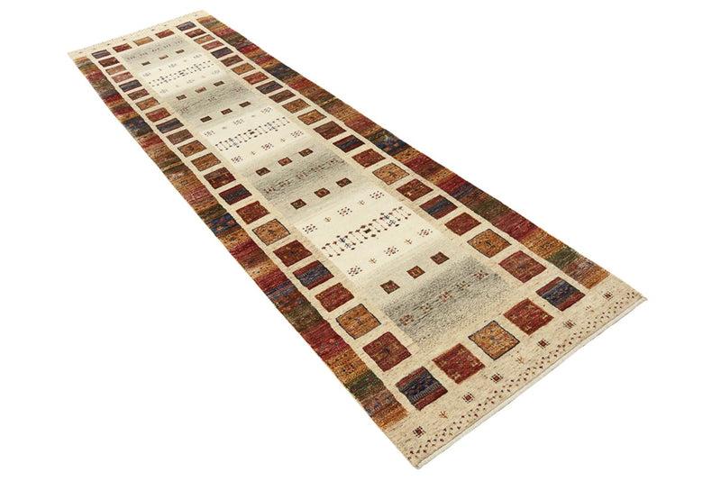Tapis de couloir Tapis Gabbeh - Loribaft Indus - 298 x 84 cm - multicolore