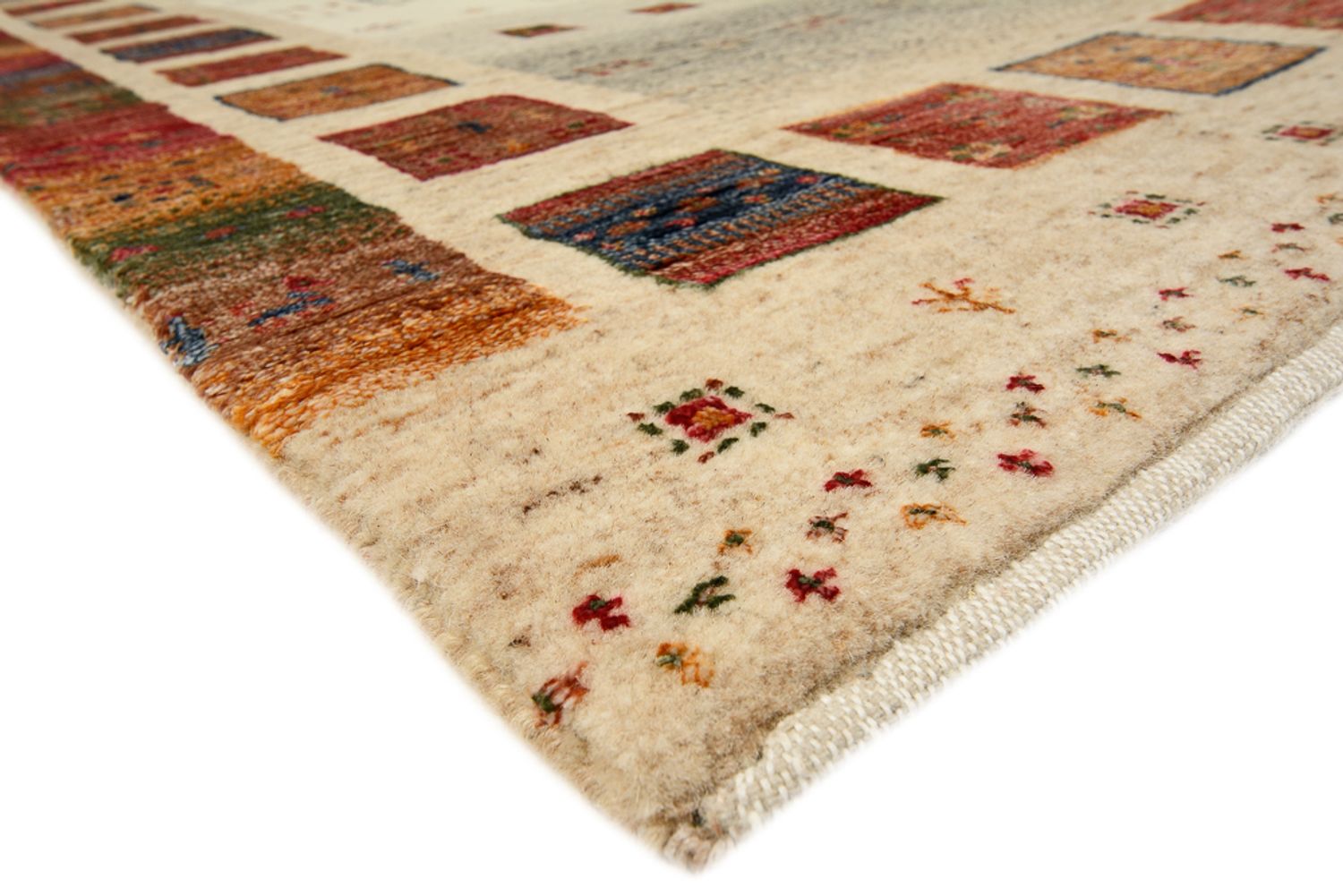 Tapis de couloir Tapis Gabbeh - Loribaft Indus - 298 x 84 cm - multicolore