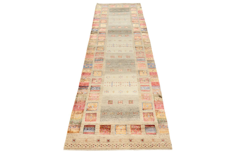 Tapis de couloir Tapis Gabbeh - Loribaft Indus - 298 x 84 cm - multicolore