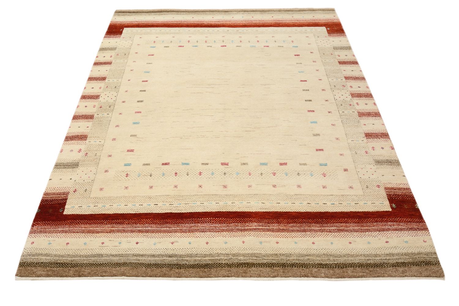 Tapis Gabbeh - Loribaft Indus - 199 x 158 cm - beige clair