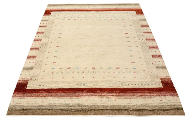 Tapis Gabbeh - Loribaft Indus - 199 x 158 cm - beige clair
