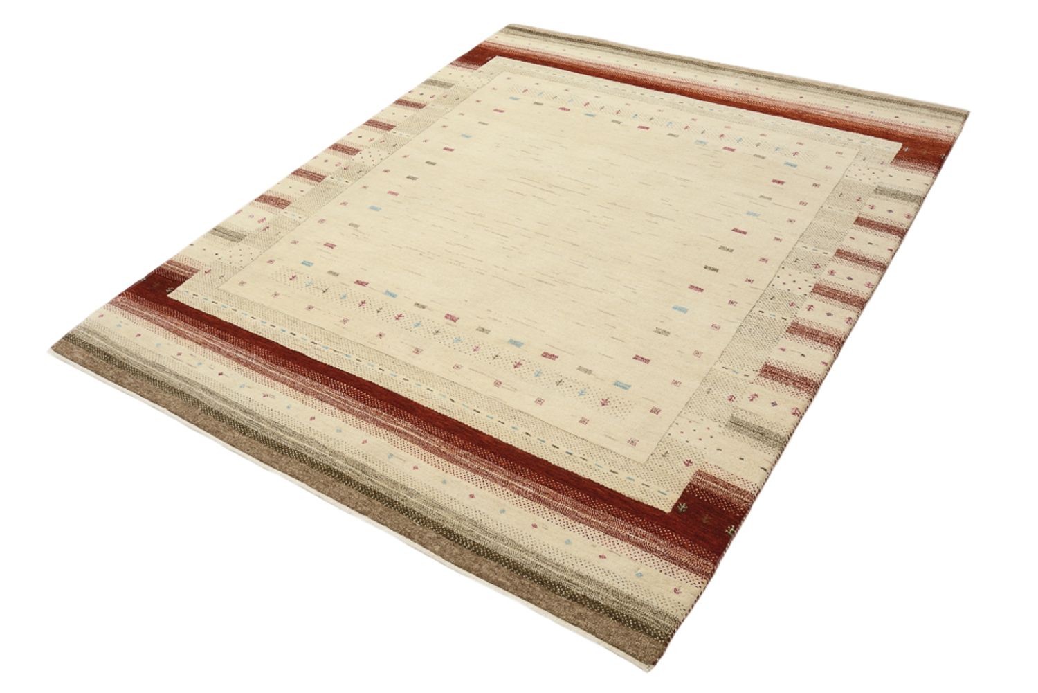 Tapis Gabbeh - Loribaft Indus - 199 x 158 cm - beige clair