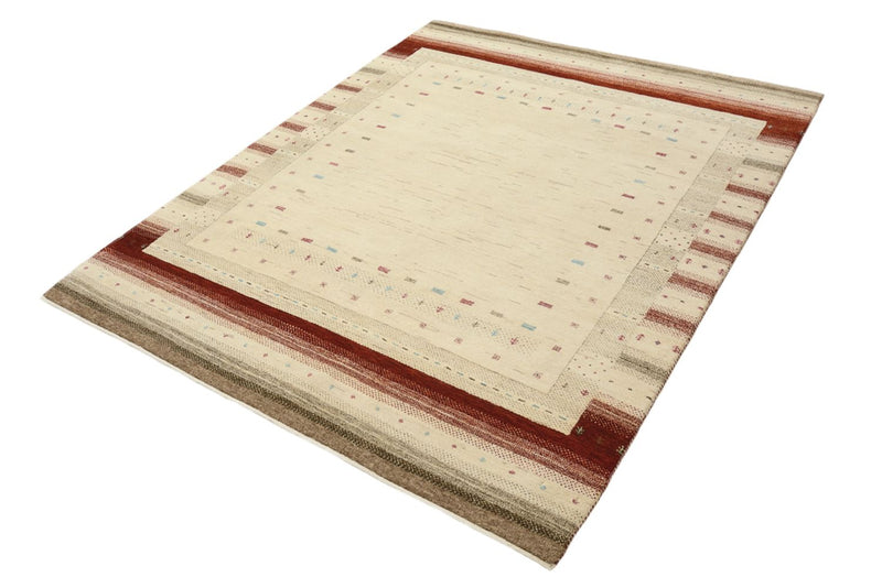 Tapis Gabbeh - Loribaft Indus - 199 x 158 cm - beige clair