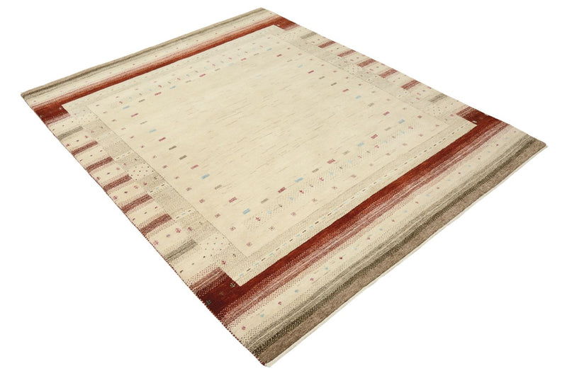 Tapis Gabbeh - Loribaft Indus - 199 x 158 cm - beige clair