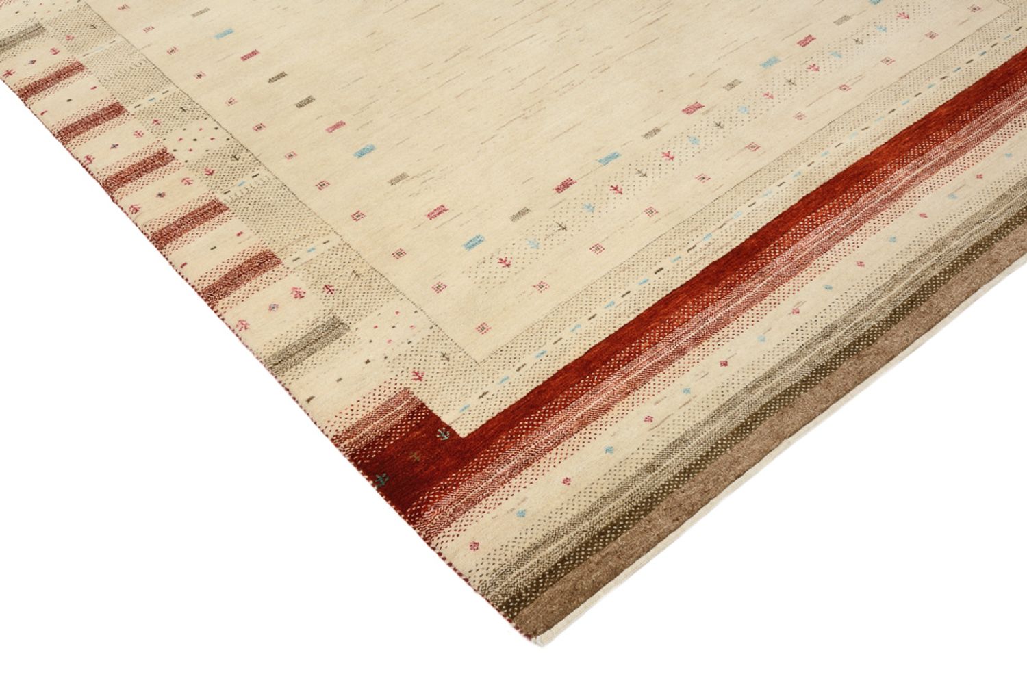 Tapis Gabbeh - Loribaft Indus - 199 x 158 cm - beige clair