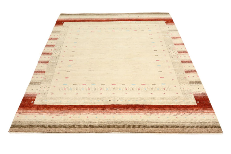 Tapis Gabbeh - Loribaft Indus - 199 x 158 cm - beige clair