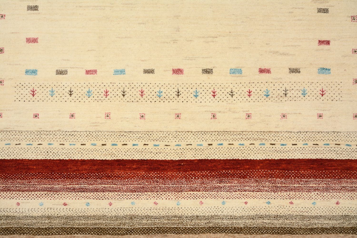Tapis Gabbeh - Loribaft Indus - 198 x 156 cm - beige clair