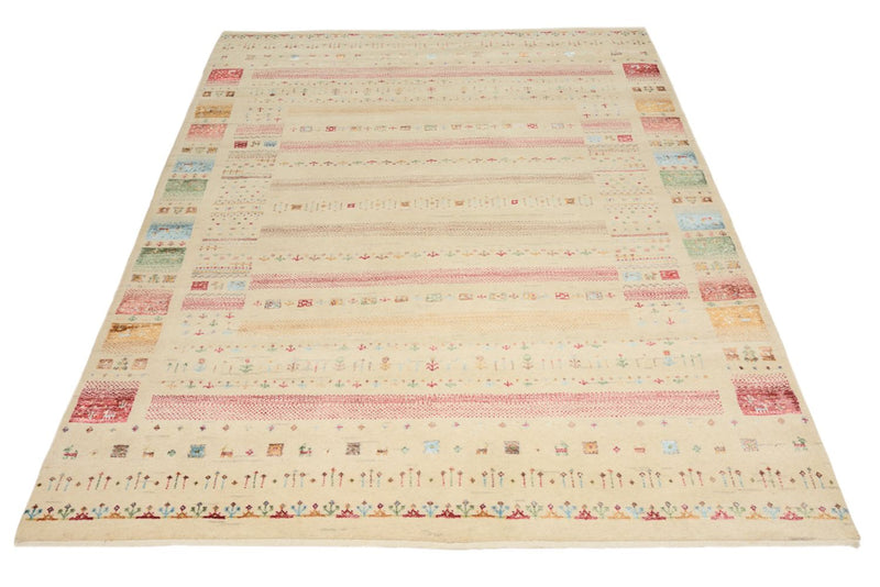 Tapis Gabbeh - Loribaft Indus - 201 x 155 cm - beige clair
