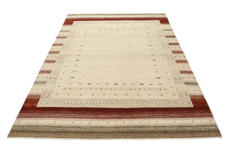 Tapis Gabbeh - Loribaft Indus - 239 x 169 cm - beige clair