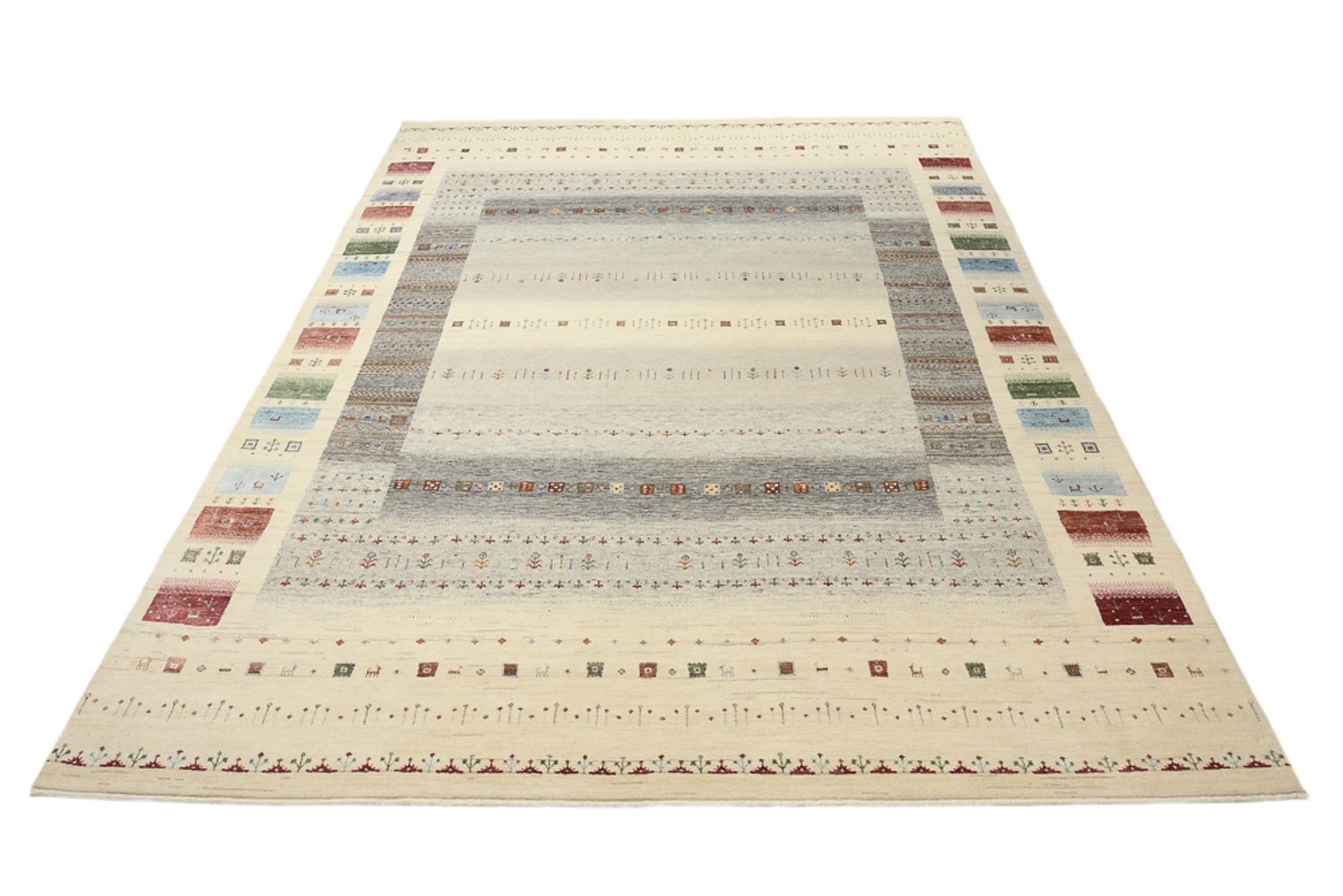 Tapis Gabbeh - Loribaft Indus - 351 x 248 cm - beige clair