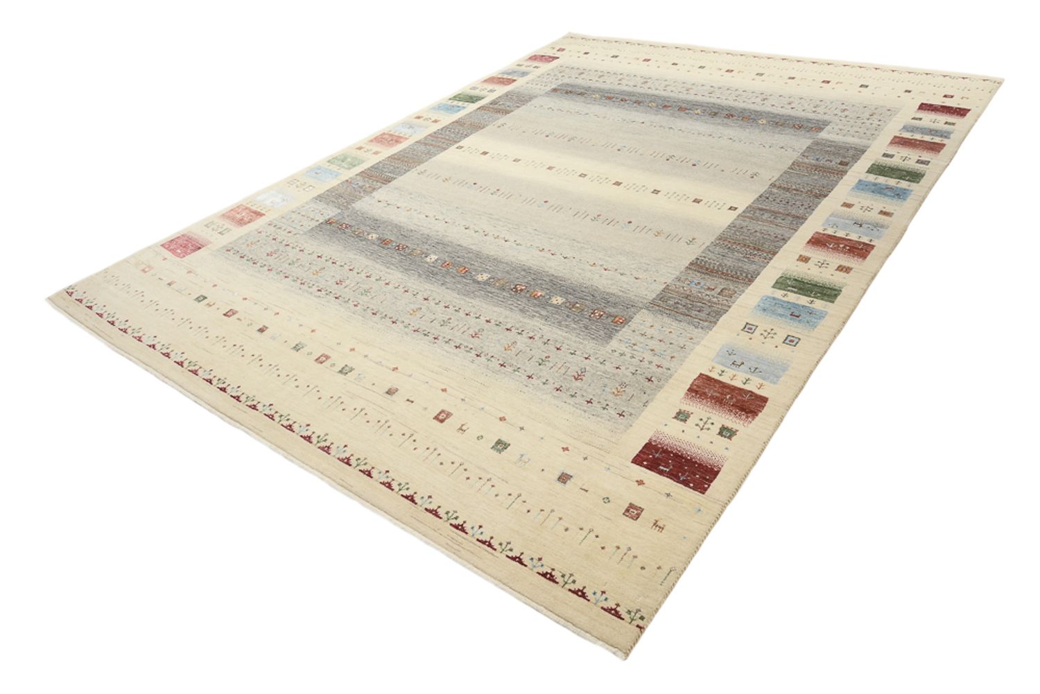 Tapis Gabbeh - Loribaft Indus - 351 x 248 cm - beige clair