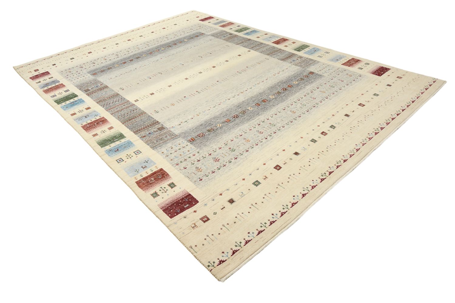 Tapis Gabbeh - Loribaft Indus - 351 x 248 cm - beige clair