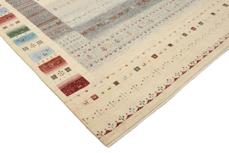 Tapis Gabbeh - Loribaft Indus - 351 x 248 cm - beige clair