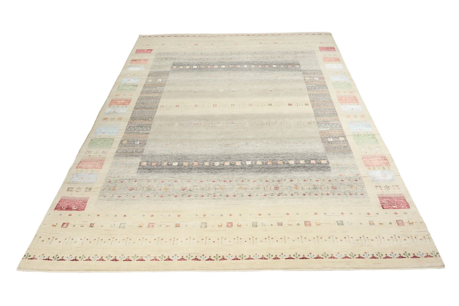 Tapis Gabbeh - Loribaft Indus - 351 x 248 cm - beige clair