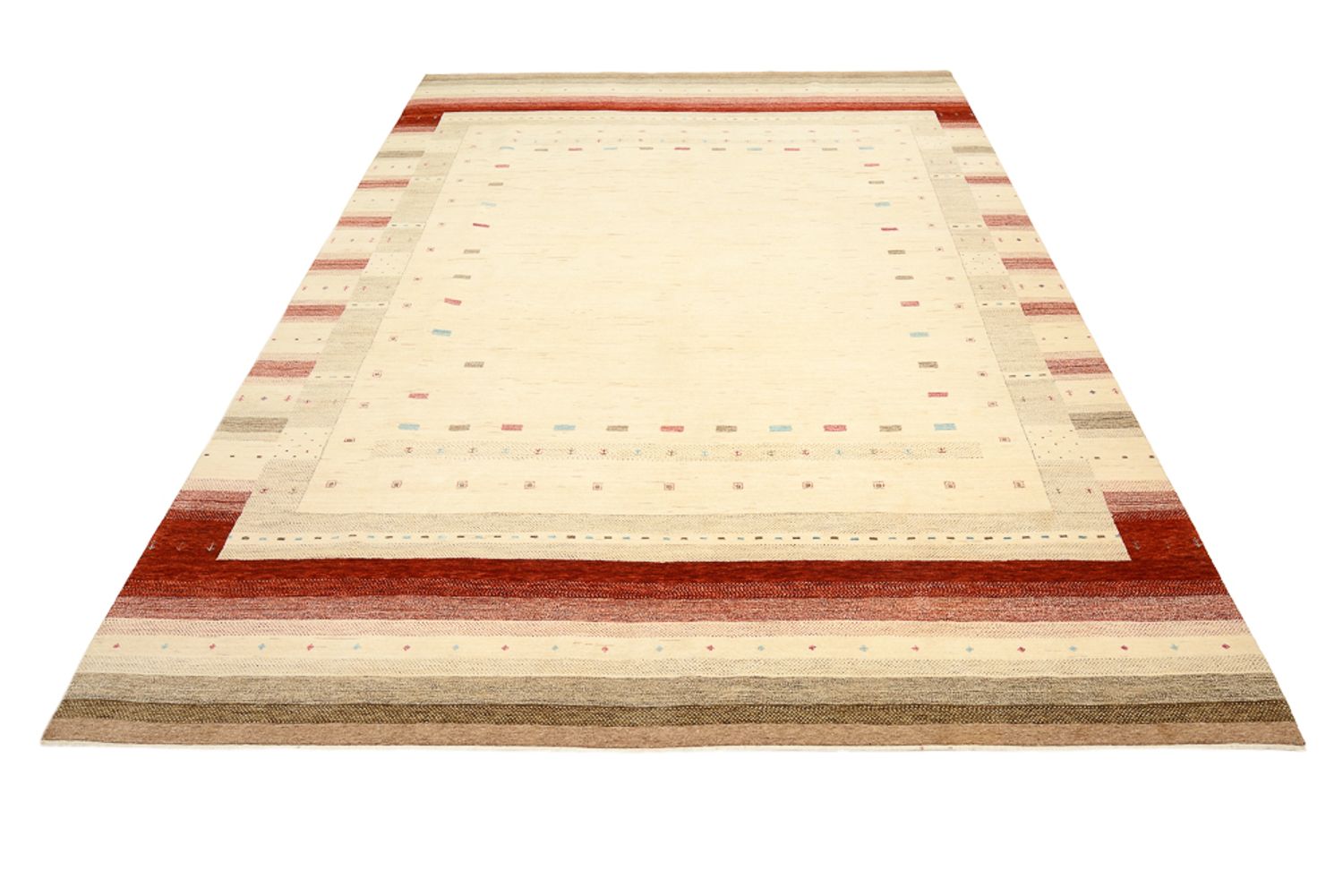 Tapis Gabbeh - Loribaft Indus - 342 x 254 cm - beige clair