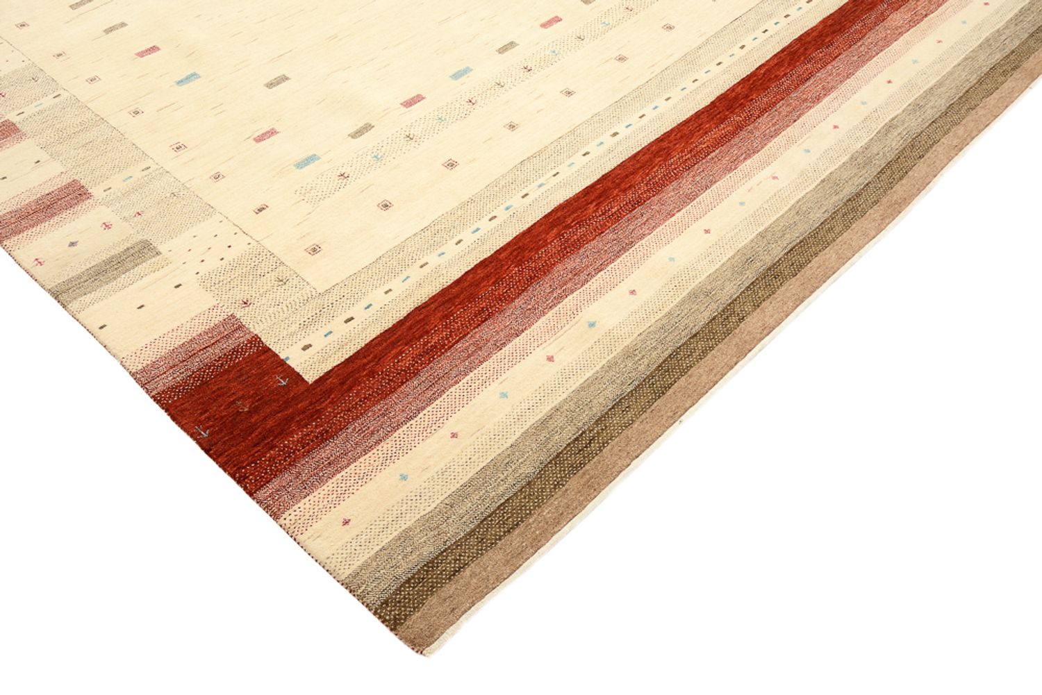 Tapis Gabbeh - Loribaft Indus - 342 x 254 cm - beige clair