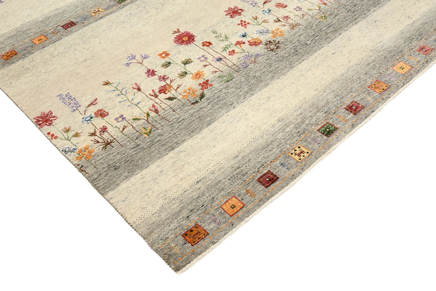 Tapis Gabbeh - Loribaft Indus - 244 x 173 cm - beige clair