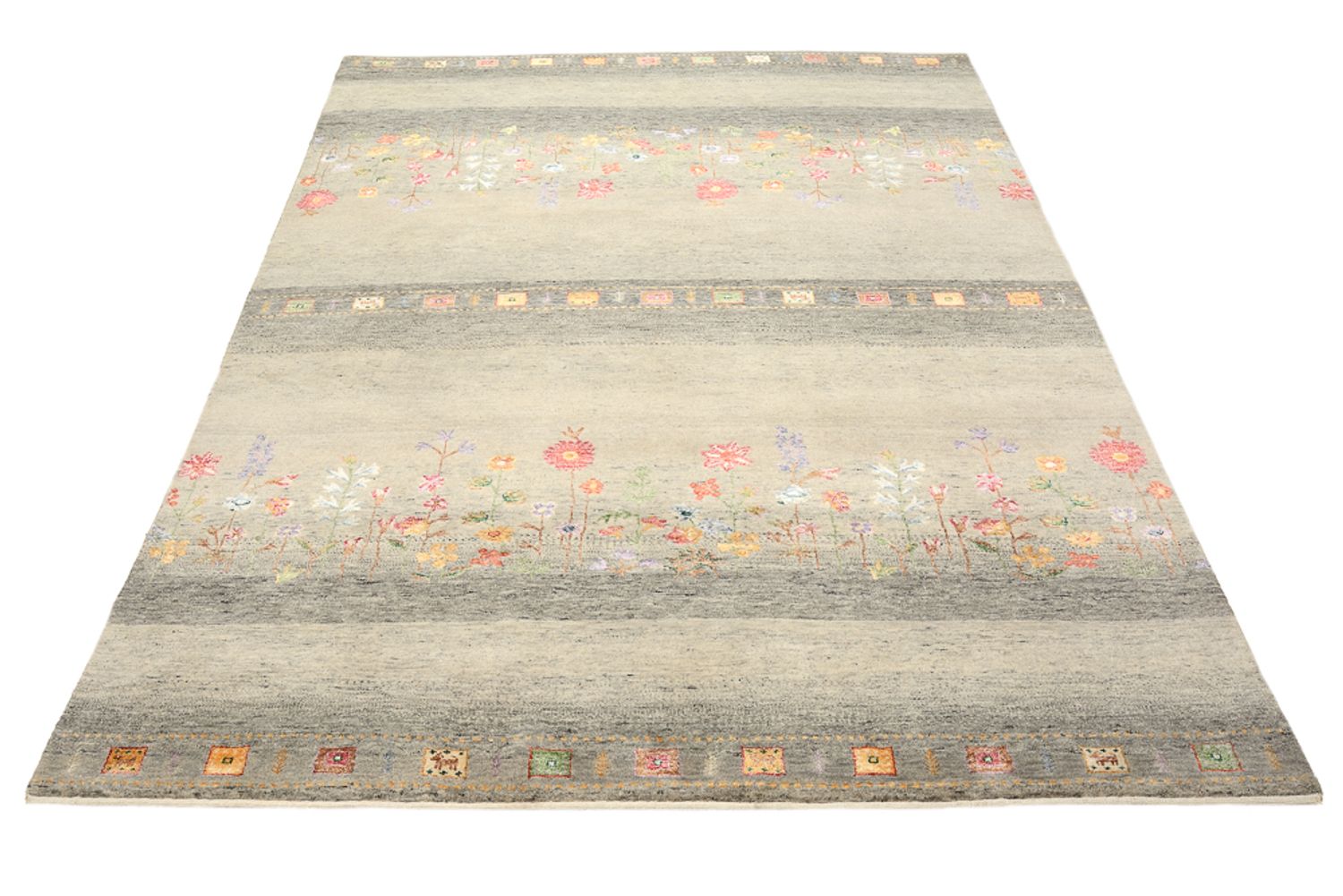 Tapis Gabbeh - Loribaft Indus - 244 x 173 cm - beige clair