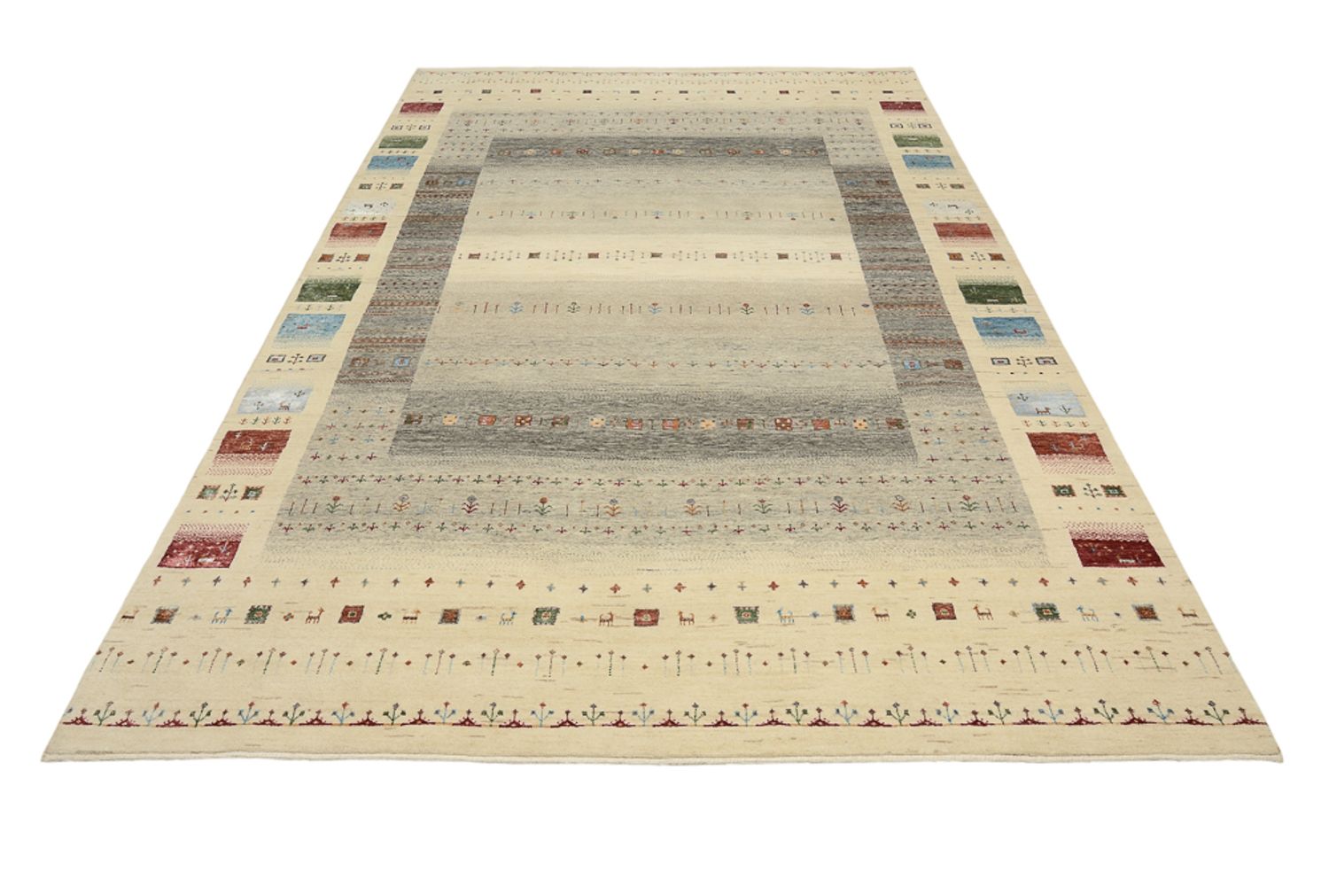 Tapis Gabbeh - Loribaft Indus - 304 x 201 cm - multicolore