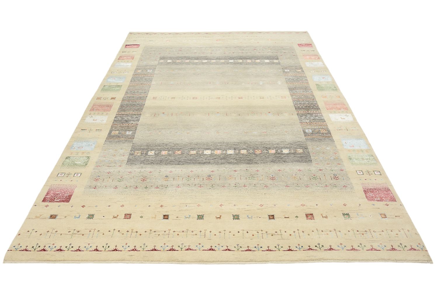 Tapis Gabbeh - Loribaft Indus - 304 x 201 cm - multicolore