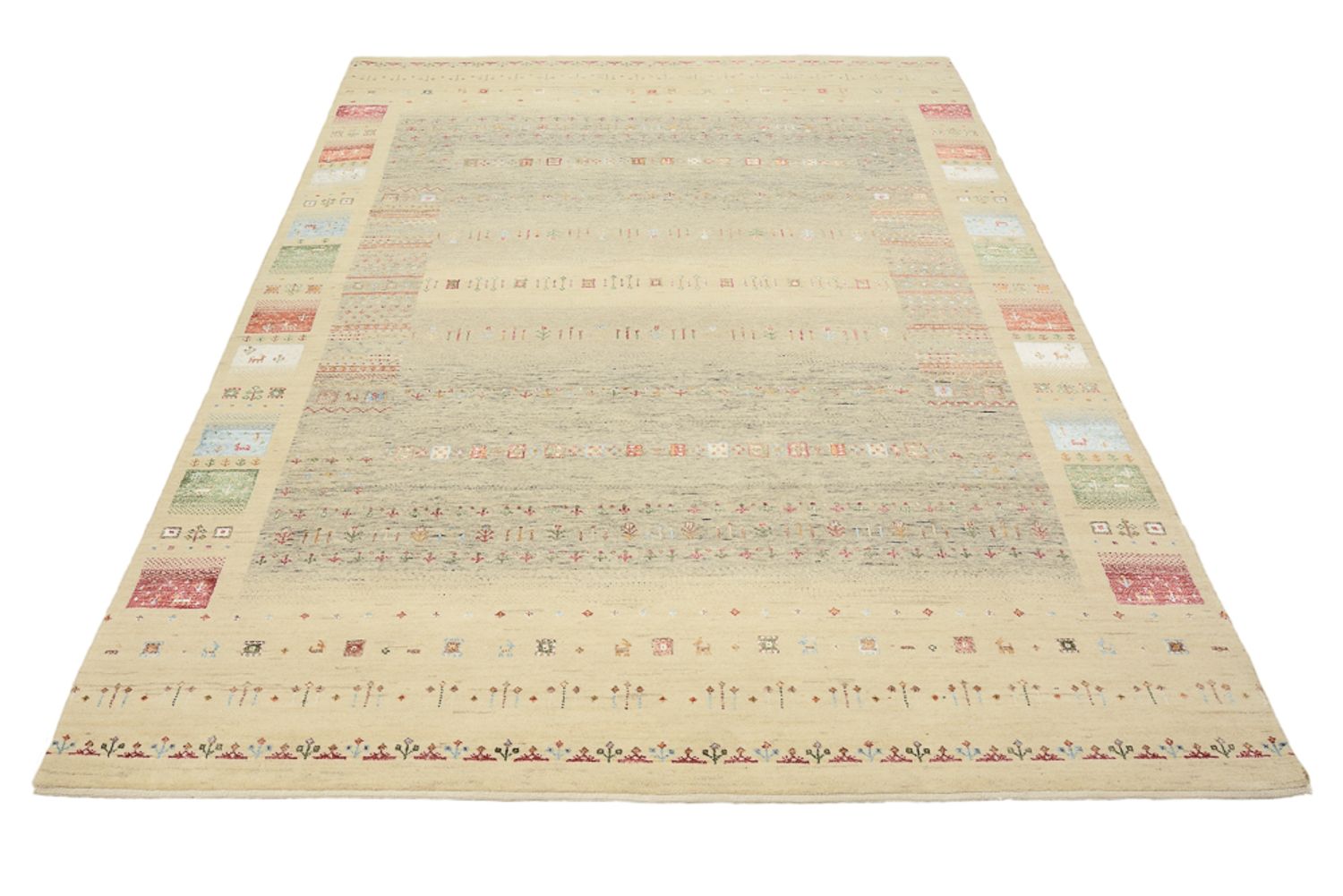 Tapis Gabbeh - Loribaft Indus - 241 x 172 cm - beige foncé