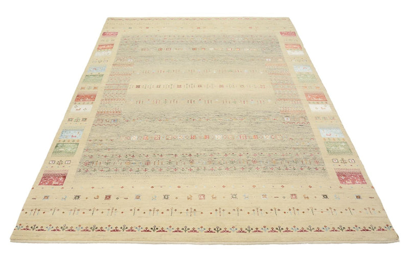 Tapis Gabbeh - Loribaft Indus - 241 x 172 cm - beige foncé