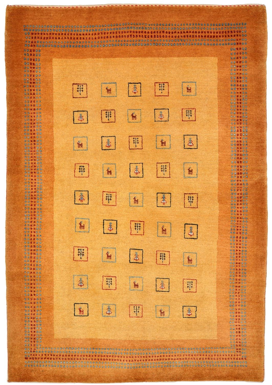 Tapis Gabbeh - Loribaft Persan - 170 x 114 cm - jaune