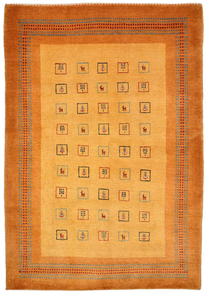 Tapis Gabbeh - Loribaft Persan - 170 x 114 cm - jaune