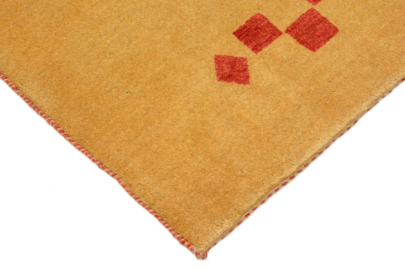 Tapis de couloir Tapis Gabbeh - Loribaft Persan - 241 x 87 cm - jaune moutarde