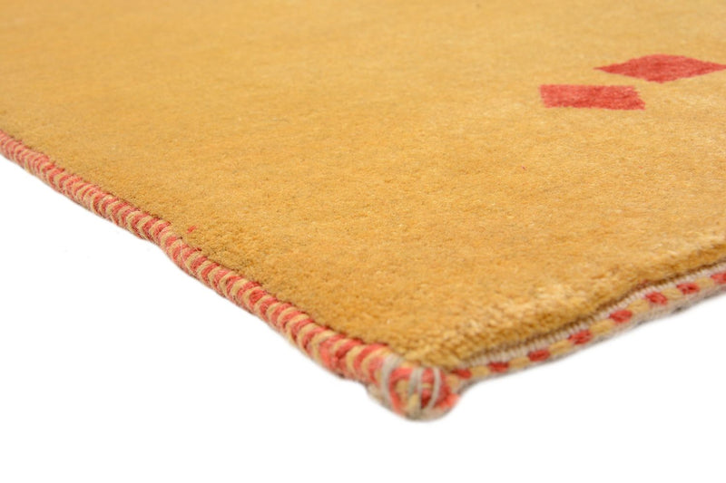 Tapis de couloir Tapis Gabbeh - Loribaft Persan - 241 x 87 cm - jaune moutarde