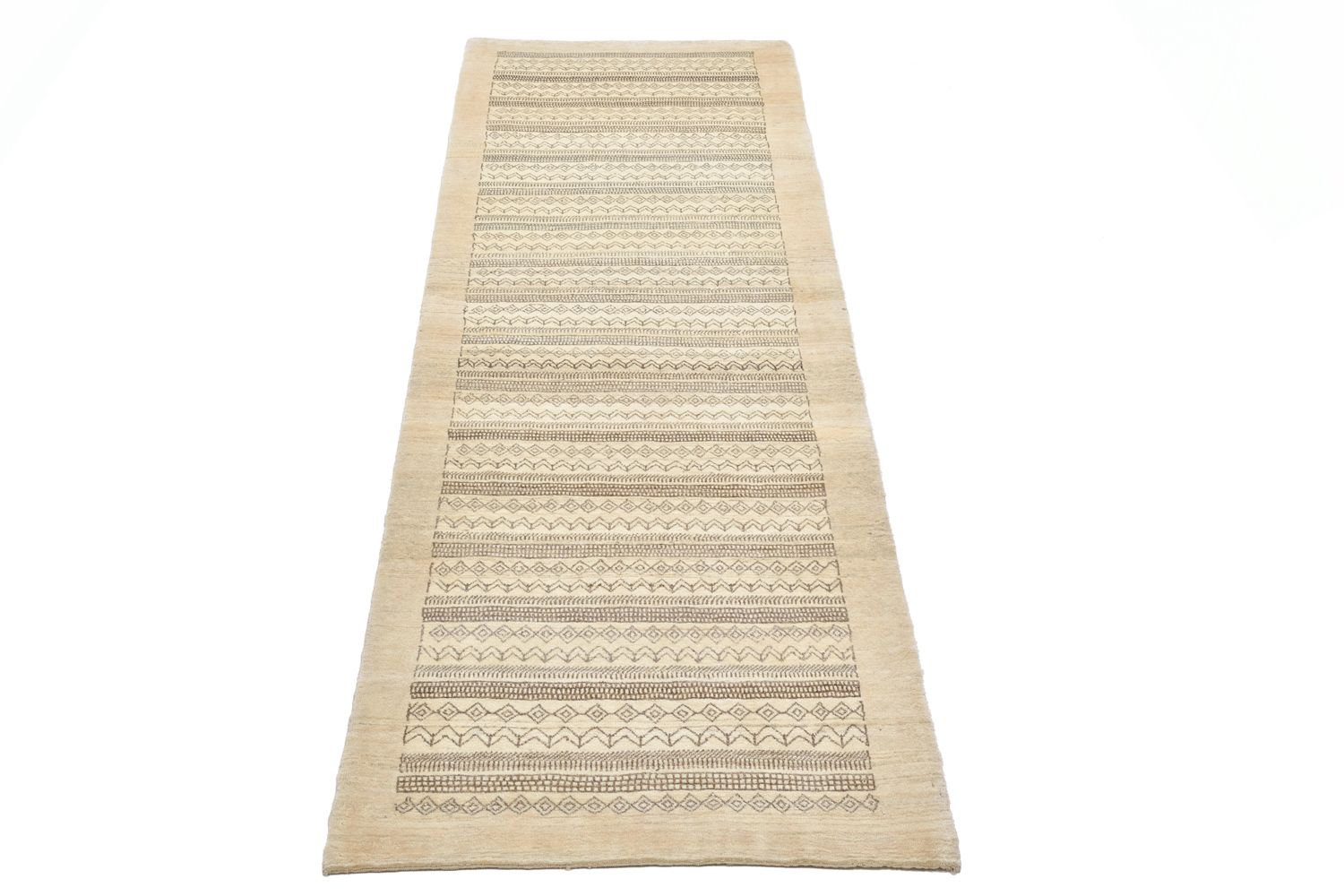 Gabbeh Teppich - Loribaft Perser 297 x 85 cm - sand