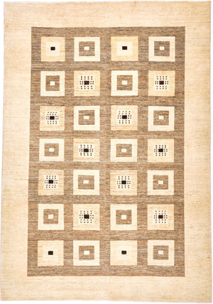 Tapis Gabbeh - Loribaft Persan - 379 x 264 cm - marron clair