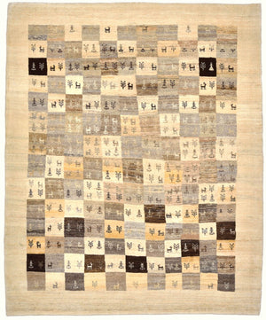 Tapis Gabbeh - Loribaft Persan - 191 x 154 cm - marron clair