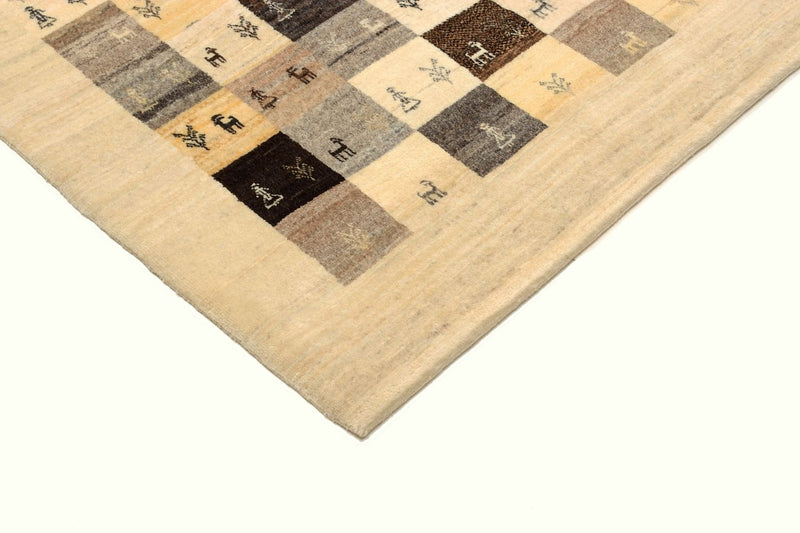 Tapis Gabbeh - Loribaft Persan - 191 x 154 cm - marron clair