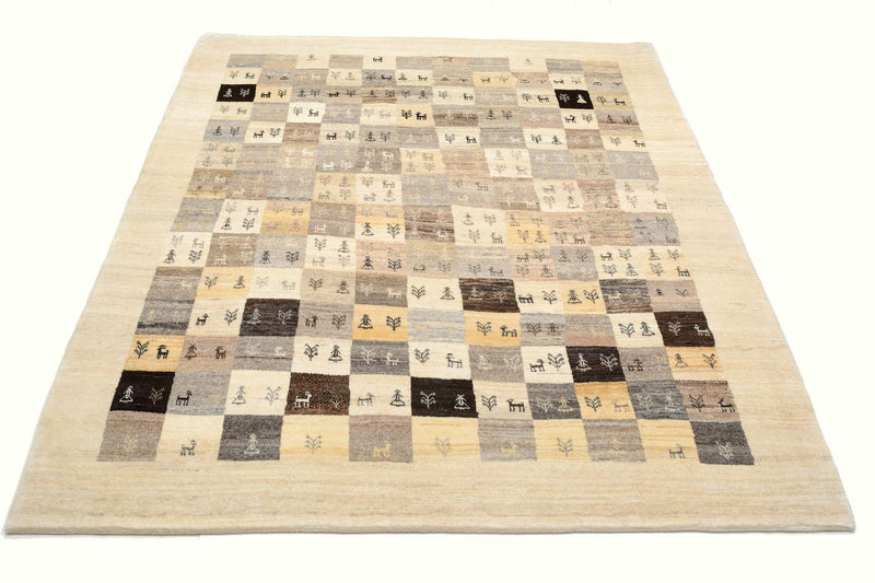 Tapis Gabbeh - Loribaft Persan - 191 x 154 cm - marron clair