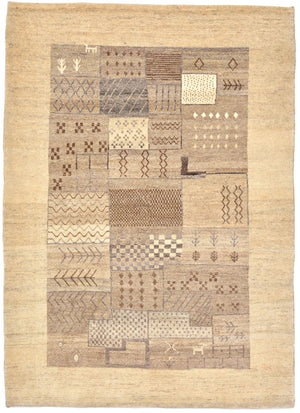 Tapis Gabbeh - Loribaft Persan - 156 x 110 cm - sable