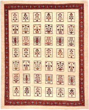 Tapis Gabbeh - Loribaft Persan - 326 x 261 cm - rouge