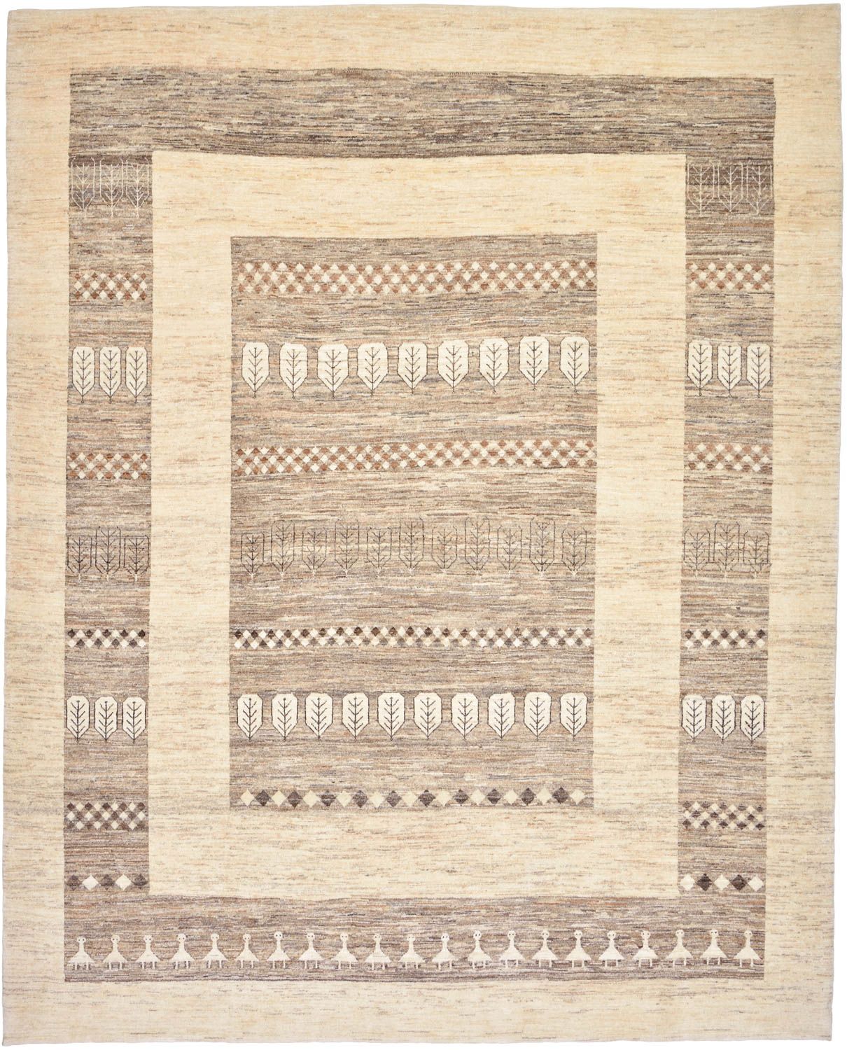 Tapis Gabbeh - Loribaft Persan - 253 x 203 cm - sable