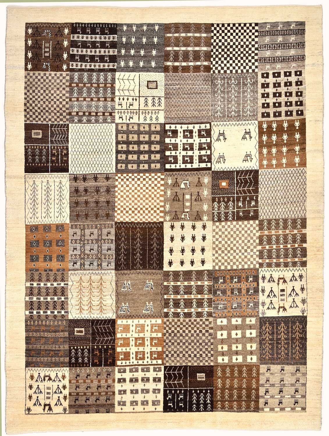 Tapis Gabbeh - Loribaft Persan - 247 x 187 cm - marron