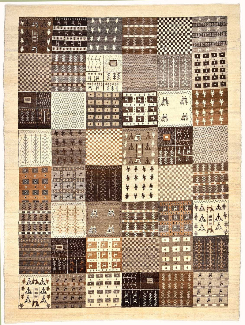 Tapis Gabbeh - Loribaft Persan - 247 x 187 cm - marron