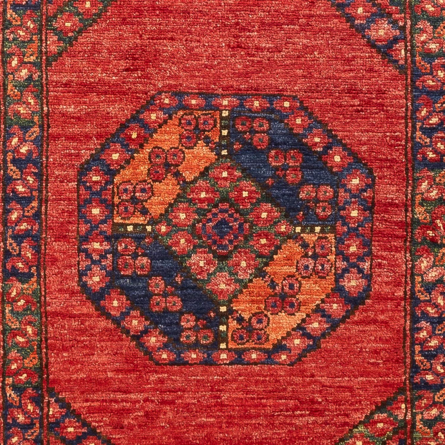 Tapis de couloir Tapis afghan - 206 x 84 cm - rouge