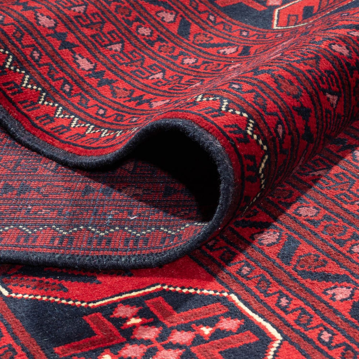Tapis afghan - Kunduz - 366 x 297 cm - rouge