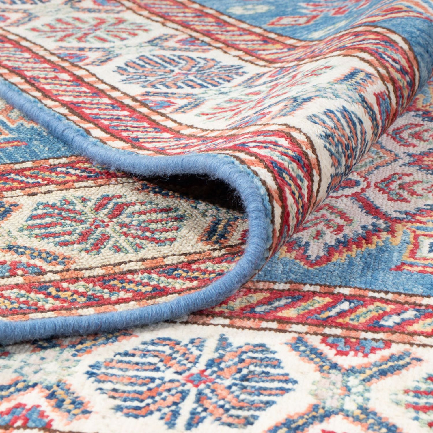 Tapis de couloir Tapis Ziegler - Kazak - 290 x 82 cm - bleu