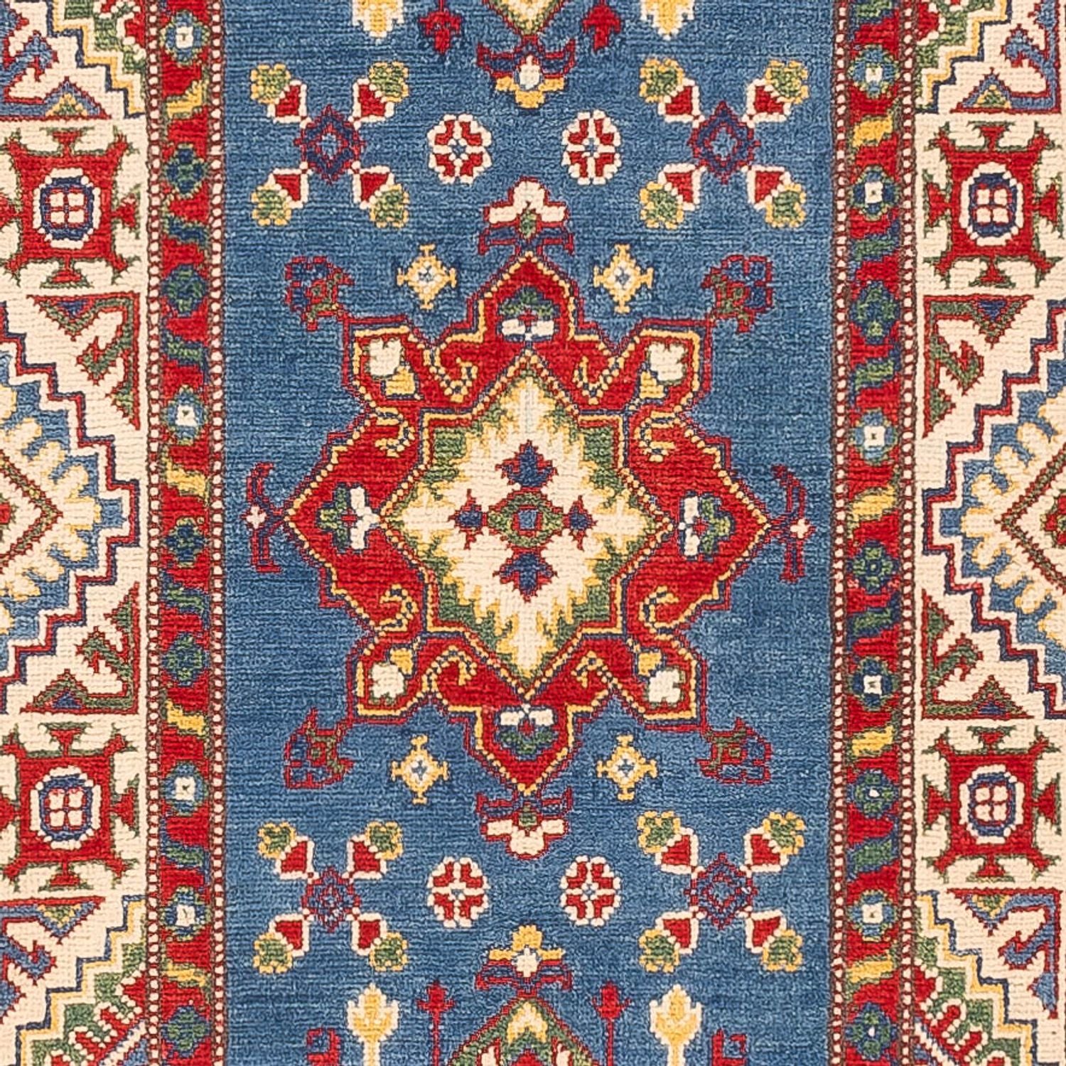 Tapis de couloir Tapis Ziegler - Kazak - 403 x 78 cm - bleu foncé