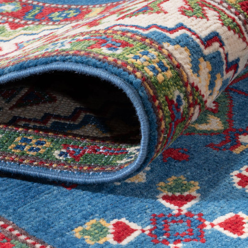 Tapis de couloir Tapis Ziegler - Kazak - 403 x 78 cm - bleu foncé