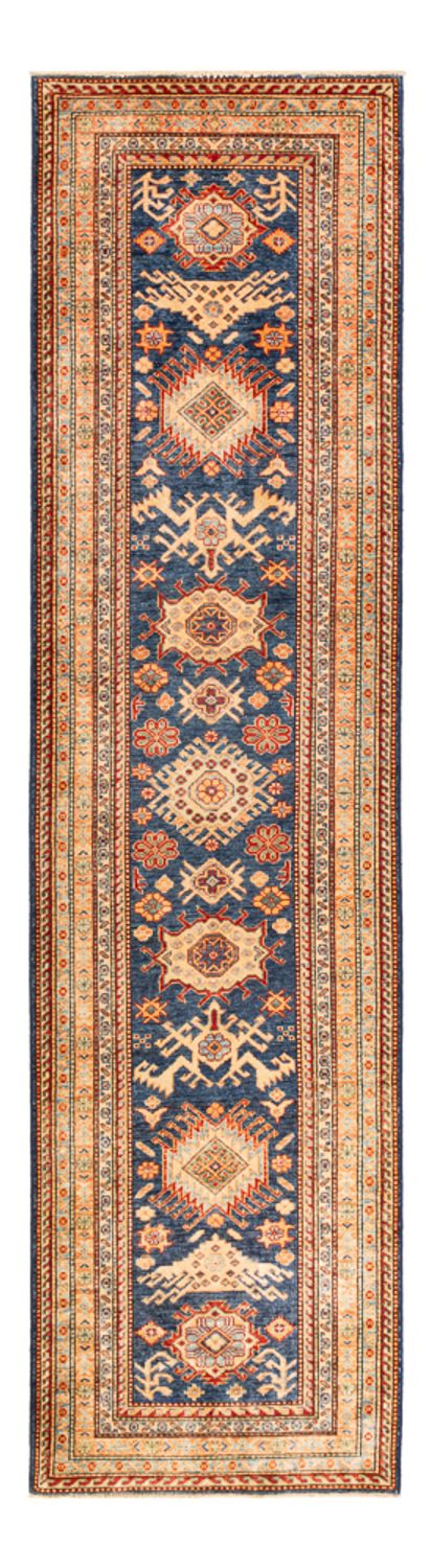 Tapis de couloir Tapis Ziegler - Kazak - 304 x 80 cm - bleu foncé