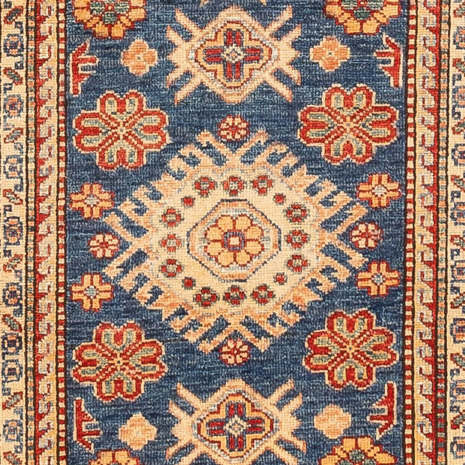 Tapis de couloir Tapis Ziegler - Kazak - 304 x 80 cm - bleu foncé