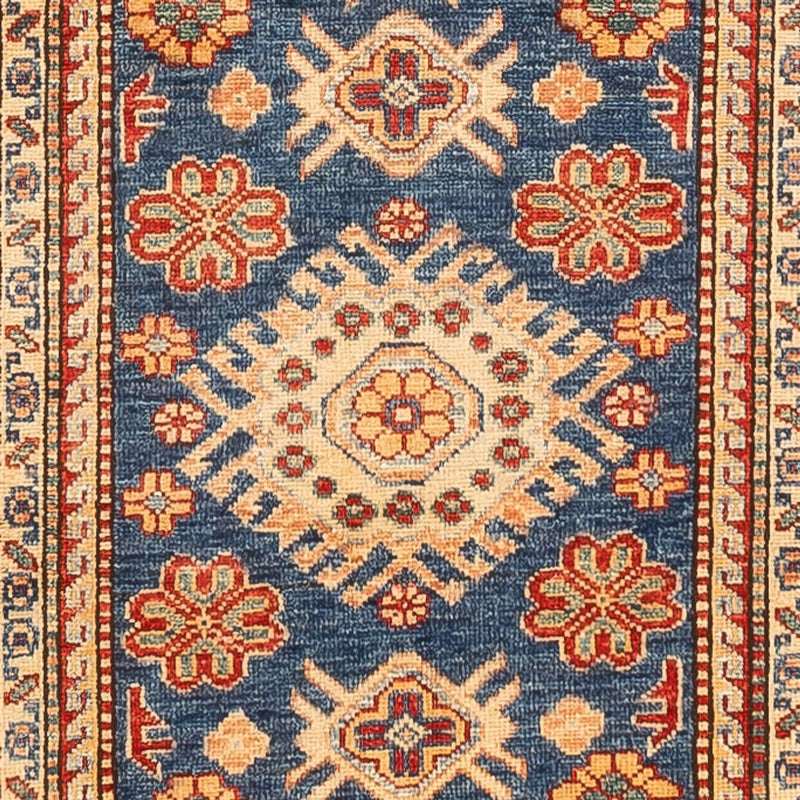 Tapis de couloir Tapis Ziegler - Kazak - 304 x 80 cm - bleu foncé