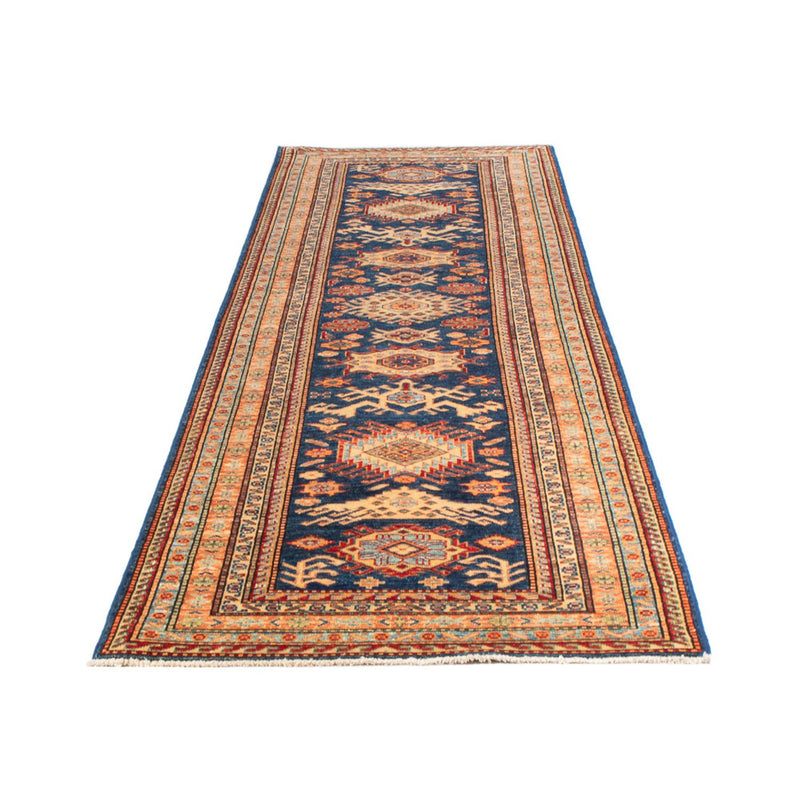 Tapis de couloir Tapis Ziegler - Kazak - 304 x 80 cm - bleu foncé